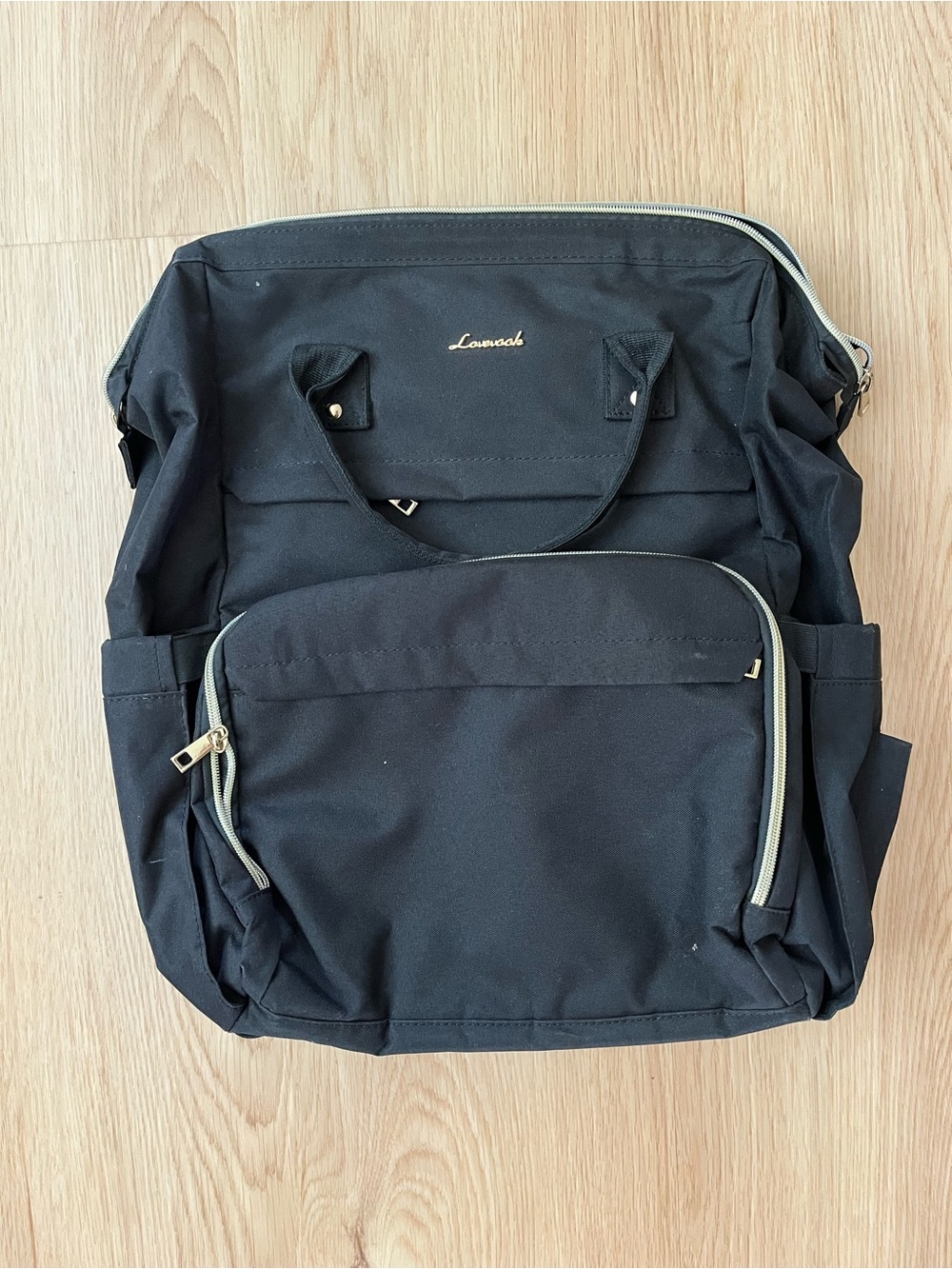Black Women's Backpack with Front Pocket - Loveook